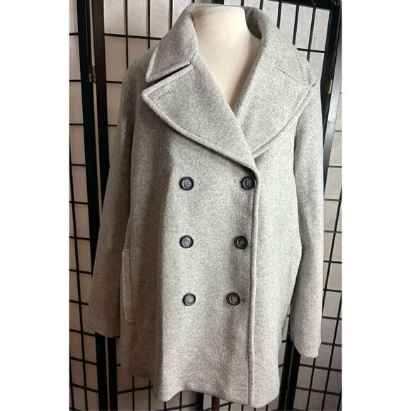 Old Navy Gray Double Breasted Button Up Coat - Picture 1 of 7